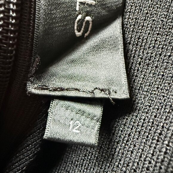 St. John Size 12 Black Rhinestone Embellished Mesh Long Sleeve Sheath Mini Dress - Picture 7 of 16